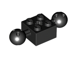 Technic, Brick Modified 2 x 2 with 2 Ball Joints and Axle Hole, Black (17114 / 6092732)