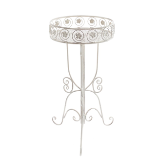 Подставка для цветов круглая с бортами, молочный.