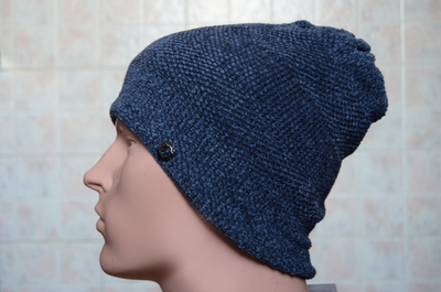 Мужская вязаная шапка Италия Vizio 6204 CL синяя