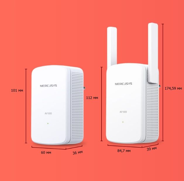 Сетевой адаптер Powerline MERCUSYS MP510 KIT Gigabit Ethernet, (комплект 2 шт.)