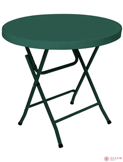 Стол для кейтеринга круглый D.800 складной пластиковый зеленый