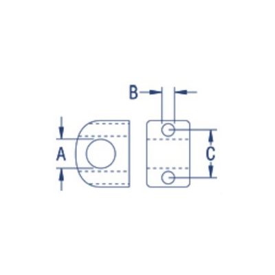 Обушок Ronstan PNP122 для троса до Ø11,5мм из черного нейлона с нержавеющей втулкой