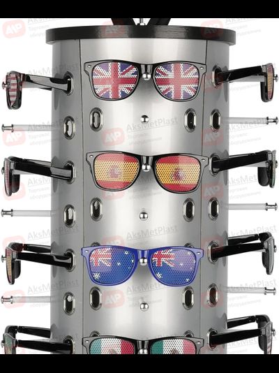 HG737 Стойка для очков настольная на 36 мест, пластиковая, вращающаяся, с зеркалами, без замков h=770 мм