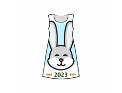 Платье 3D с полной запечаткой год Кролика №1