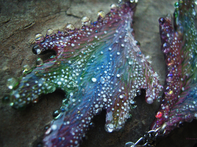 "Крылышки феи Рассветного сада", крупные серьги с капельками