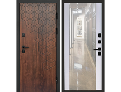 Дверь Спейс дуб с панелью Зеркало белое