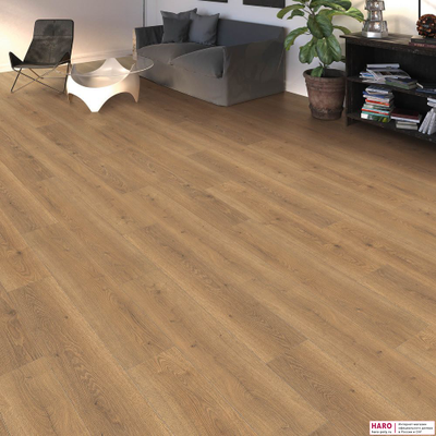 Ламинат Haro Дуб Флавия Натур 544708 в интеорьере гостиной