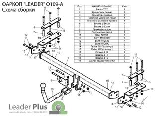 ТСУ Leader Plus для Opel Astra H, хетчбек 3/5 дверей (03.2004 - 11.2014), O109-A