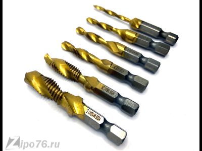 Набор сверл метчиков по металлу М3 М4 М5 М6 М8 М10