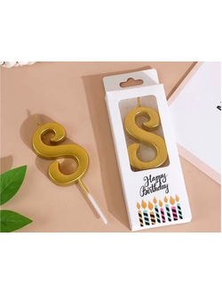 Свеча-цифра для торта "8" (золото)