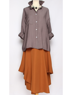 РУБАШКА ВИСКОЗА "ОДИН КАРМАН" графит р.54-60