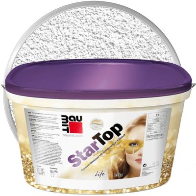 Штукатурка декоративная силиконовая премиум-класса BAUMIT StarTop Белая база Шуба 1,5 мм 25 кг