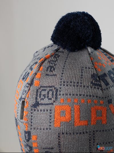 Шапка-шлем  21202-06, цвет темно-серый, оранжевый, р. 52-54