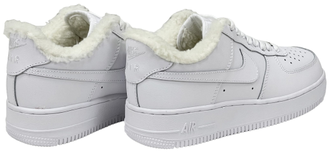 Nike Air Force 1 Low All White с мехом