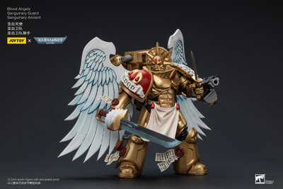 Знаменосец Сангвинарной гвардии Кровавых Ангелов (Warhammer 40k) - КОЛЛЕКЦИОННАЯ ФИГУРКА 1/18 Blood Angels Sanguinary Guard Sanguinary Ancient (JT6199) - JOYTOY