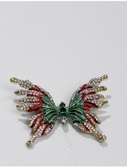 Брошь "Бабочка цветная"зеленая