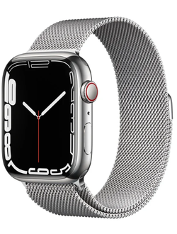 Умные часы Apple Watch Series 7 GPS + Cellular 45mm Silver Stainless Steel Case with Silver Milanese Loop