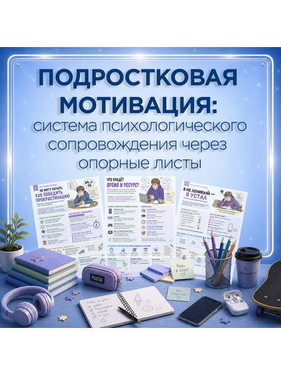 Подростковая мотивация: система психологического сопровождения через опорные листы — методические ма