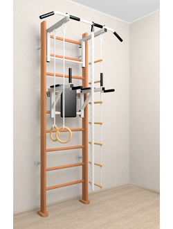 Спортивный комплекс в квартиру с турником , брусьями и детскими навесными . Материал: Дерево/Металл