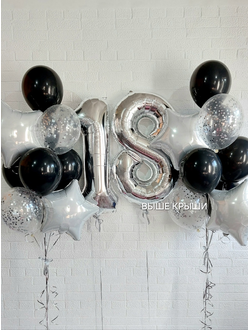 Сет воздушных шаров для него "Чёрный Сапфир"
