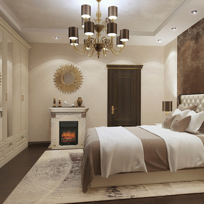 камин Dublin Lux WT с очагом Fobos