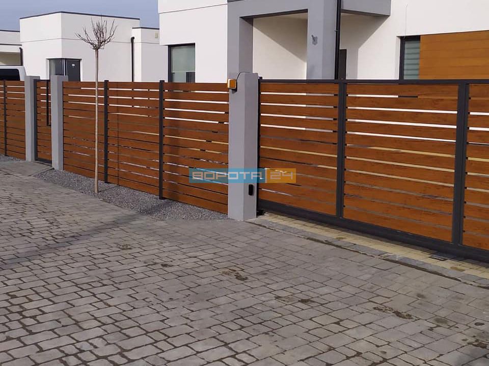 уличные ворота типа Ранчо izgotovlenie ulichnyih vorot