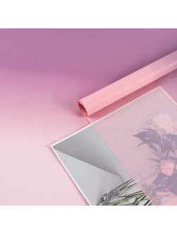 Пленка матовая/глянцевая "Gradient Gloss" 58см*10м Розовый / Черничный ПР35/2