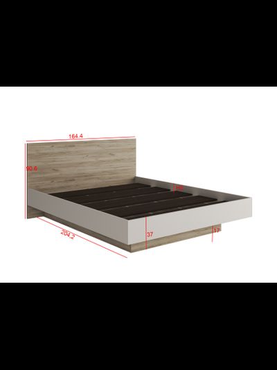 Бохо КР-001 кровать 1,6 м Дуб Крафт Серый/Кашемир (с основанием)