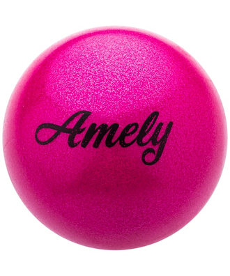 Мяч для художественной гимнастики AGB-103 15 см, с насыщенными блестками Amely