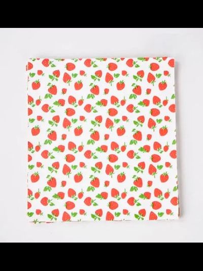 Бумага для бенто-торта 18*18 см (100 шт), принт Клубника