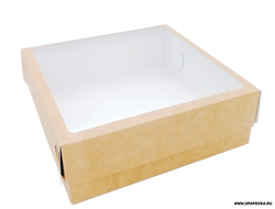 Коробка для зефира 17 x 17 x 8  см Бурый