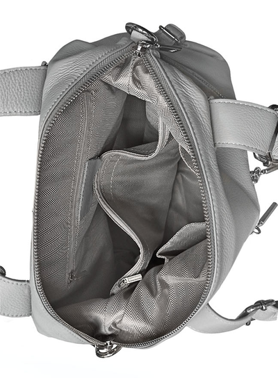 (АРТИКУЛ: 9948/52) СУМКА ЖЕНСКАЯ, НЕБОЛЬШАЯ, НАТУРАЛЬНАЯ КОЖА, СЕРАЯ, С ПЛЕЧЕВЫМ РЕМНЕМ