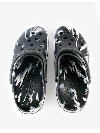 CROCS BAYABAND WHITE BLACK PRINTED БЕЛЫЕ