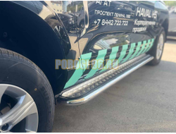 Пороги с накладным листом Папа Тюнинг d53 для Haval H5 2024-