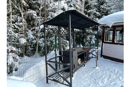 Мангал с коптильней стационарной