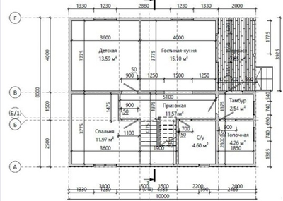 Двухэтажный каркасный дом с четырьмя спальнями 130м² (SK34)