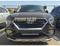 Защита переднего бампера с перемычками d60/42 для для Hyundai Creta 2021-