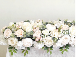 Цветочная гирлянда из искусственных цветов Ванильные облака № 001/Купить в Москве и СПБ АОАБУКЕТ