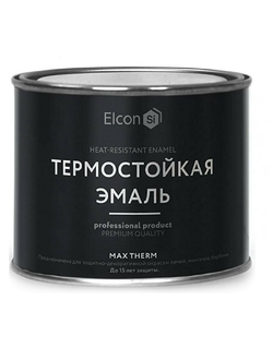 Эмаль термостойкая Elcon серебристо-серая 0.4кг, (до 600 град.)