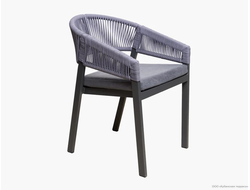 Кресло Афина обеденное из роупа и алюминия