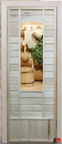 Дверь Наборная Эконом со стеклом «Веник» Липа Размер (с коробкой): 1,9м*70см