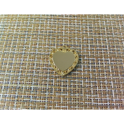 Подвеска кулон сердечко с ажурным краем малое 23x25 мм золотистый