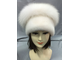 Женская норковая шапка Ретро с помпоном  лилия из натурального мех зимняя белый жемчуг арт. Ц-0144