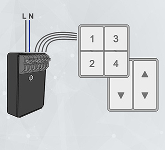 4-позиционный кнопочный интерфейс Mini с управлением освещением CASAMBI