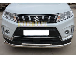 Защита переднего бампера двойная d60/42 для Suzuki Vitara 2019-