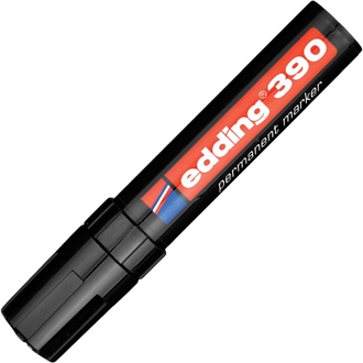 Маркер перманентный EDDING E-390/1, черный, 4-12мм скошенный наконечник