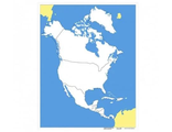 Контурная карта Северной Америки (без названий)