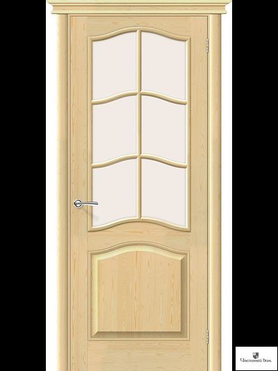 Дверь межкомнатная массив М7 без отделки/стекло Сатино