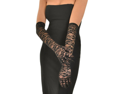 Гипюровые высокие перчатки