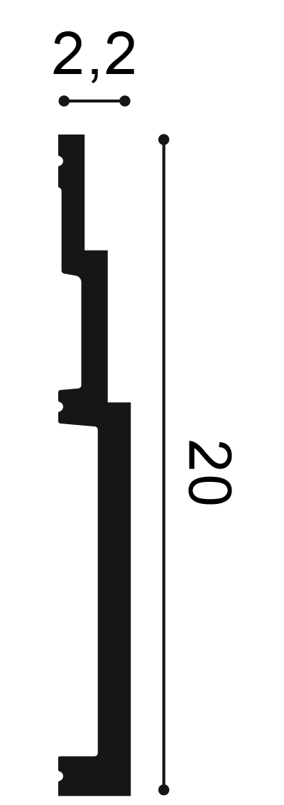 Плинтус ORAC Decor SX181, дюрополимерный, влагостойкий, ударопрочный, под покраску, длина 2 метра